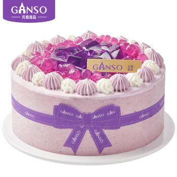 元祖（GANSO）6号紫晶蓝莓慕斯蛋糕500g 生日蛋糕同城配送当日送达动物奶油蛋糕