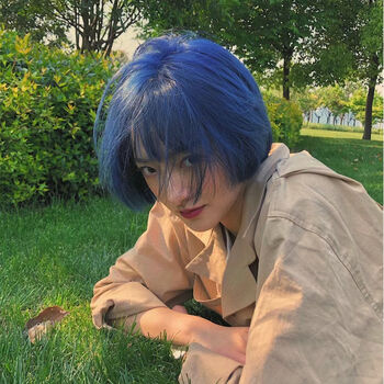 脏橘色染发膏2022流行色自己在家染湖泊蓝落日橙学生染发剂湖泊蓝头发