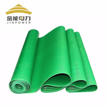 金能电力 常规条纹防滑绝缘胶垫 5mm绿色绝缘胶板 10kv配电室绝缘胶皮
