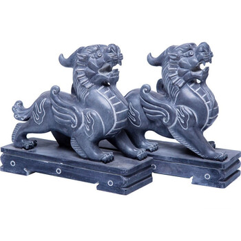 石雕石头貔貅摆件一对家居开业入宅大门口招财风水摆件天然青石貔貅奥