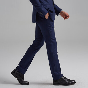培罗蒙西裤男士商务羊毛西装西服裤子深蓝色腰围76cm