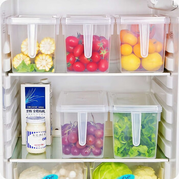 冰箱收纳盒食品保鲜盒家用冰箱整理盒大号带手柄叠加省空间封存水果