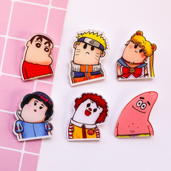 可爱卡通歪头小动物亚克力胸章胸针衣饰儿童别针徽章装饰 h522派大星