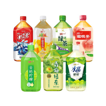 統一冰紅茶大瓶飲料1l*8瓶裝梨桔葡萄青梅綠茶夏季休閒1000ml果味