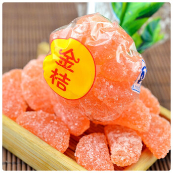 橘子软糖金桔糖果桔子瓣喜糖婚庆糖8090后怀旧零食qq糖桔子片15个
