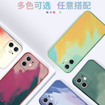 讼色苹果x手机壳iphonexs水彩硅胶苹果xr网红款ipxsmax超薄防摔新软壳