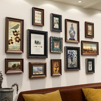 小幅装饰画民宿出租房墙面装饰相框美式相框照片墙家居装饰墙面装饰