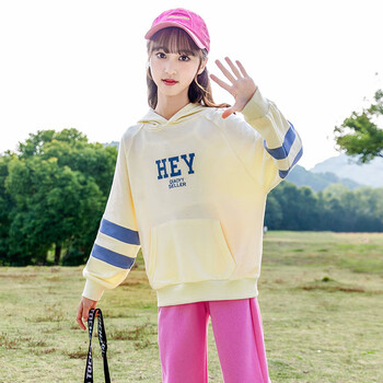 纯淘阁316岁女童休闲卫衣中大童春秋装韩版连帽衫上衣儿童宽松运动装