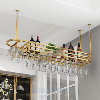 吧台吊架酒吧吊不锈钢家用酒杯架倒挂创意轻奢吧台吊架酒杯架悬挂红酒