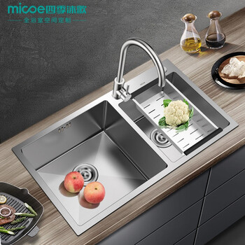 四季沐歌m B09 75 四季沐歌micoe M B09 75 P 304不锈钢手工加厚厨房水槽 套装大容量双槽洗菜盆洗碗槽洗菜池菜盆 行情报价价格评测 京东