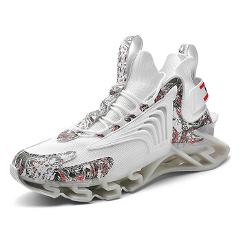 篮球鞋春季透气鲨鱼刀锋男鞋大码运动鞋减震tpu底飞织男士 白色 38