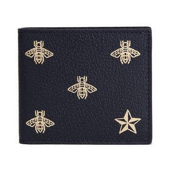 gucci 古驰 gucci钱包 男士牛皮金色昆虫图案时尚钱夹钱包代购预售