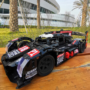 跑车积木车组装高难度玩具跑车动力组拼插组装赛车模型男孩儿童奥迪