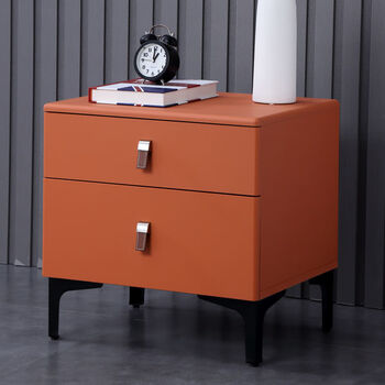 现代简约轻奢整装床边柜环保免漆收纳置物柜卧室小柜子 f211爱马仕橙