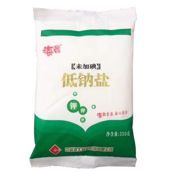 海晶 未加碘低钠盐 350g*7袋装 低钠盐 食用盐