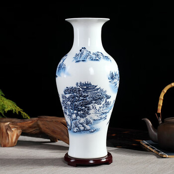 【优选好物】景德镇陶瓷器大花瓶插花干花摆件家居装饰品新中式客厅