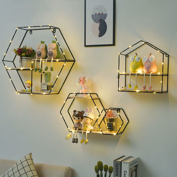保价618创意墙上置物架北欧风墙面壁挂件餐厅卧室房间布置背景墙装饰