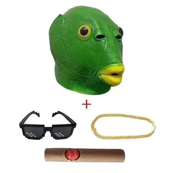 网红绿鱼头 金项链 墨镜 雪茄