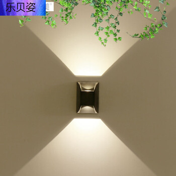 壁灯户外防水现代简约个性射灯室外围墙门头庭院工装投光灯具 黑色