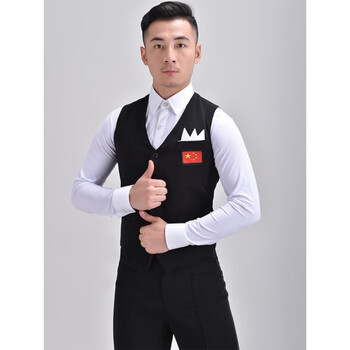 2022新款摩登舞马甲男士国标舞马夹交谊舞华尔兹舞衣表演服拉丁练功服
