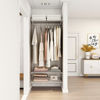 美达斯09米开放式衣柜步入式衣帽间万科储物间置物隔板设计90cm09米宽