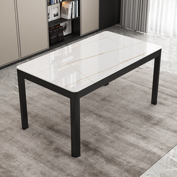 拾忆旅人岩板餐桌 餐桌椅组合简约小户型4人6人长方形家用吃饭桌子