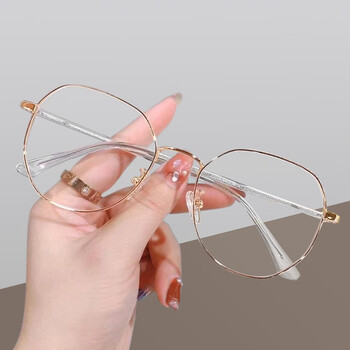 雷鹏rayban眼镜框架新款大框金属多边形男女平光镜大脸素颜神器多边形