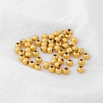 哑光圆珠子手工 饰品配件金色项链 手链串珠散珠 哑光金珠 8mm(50颗)