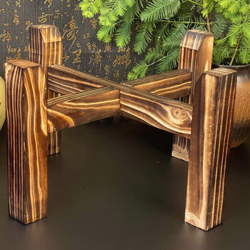 仿古做旧木质架水缸磨盘石磨木架子花盆鱼缸酒坛酒缸支架底座防腐