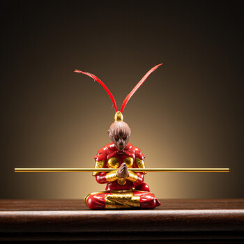 齐天大圣孙悟空手办可动老版西游记汽车车载家具鱼缸摆件玩具送礼陶瓷