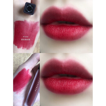 完美日记(perfect diary) 日记至臻柔色丝绒唇釉v08色桃金天鹅绒口红