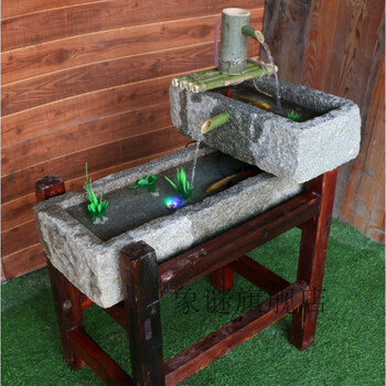 石槽流水组合老石槽流水摆件流水鱼缸农村老石槽水槽老石槽鱼缸水槽