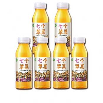 绿杰七个苹果山东烟台绿杰发酵型苹果醋七个苹果果味饮料300ml6瓶装