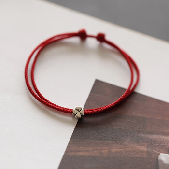 虔生缘chansunrunnull小幸运好运红绳手链本命年细手绳简约编织脚链女