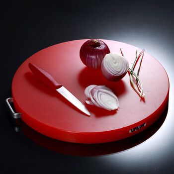 塑料砧板家用加厚圆形塑料菜板菜墩肉墩砧板菜板砧板刀板案板 红色 35