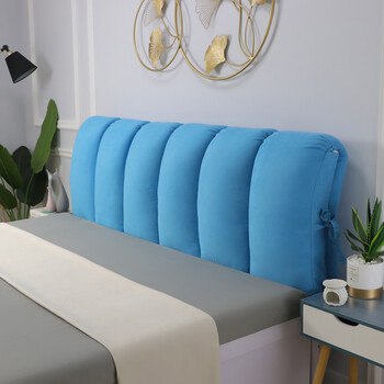 可拆洗床头靠垫软包布艺床头套罩床靠大靠背木床头靠背垫双面靠枕蓝色