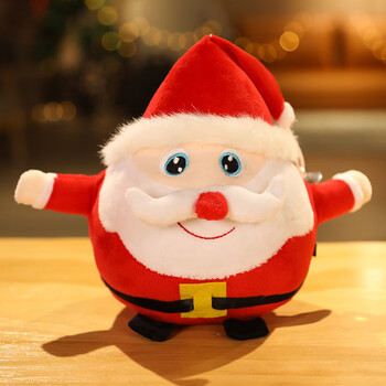 大号圣诞老人公仔圣诞老人毛绒玩具萌圣诞节礼物抓机布娃娃玩偶 圆形