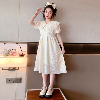 月菲瑶女童连衣裙夏季新款12岁女孩裙子时尚洋气儿童公主裙13岁女孩