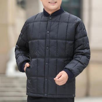 中老年男士棉衣棉内穿棉袄爷爷老人棉服男中年爸爸冬装外套厚黑色xl