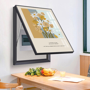 唤墙电表箱装饰画竖版免打孔现代简约餐厅背景墙遮挡箱液压翻盖弱电箱