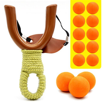 安全软弹扁皮弹弓玩具弓箭传统男孩户外儿童小孩弹弓1个备用弹10个