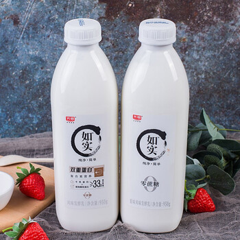 光明如实酸奶950g桶双重蛋白0蔗糖风味发酵乳低温酸牛奶如实酸奶950g1