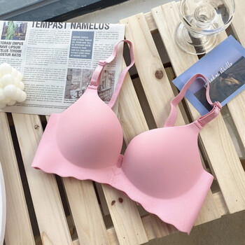 刘潮布一件日系少女内衣学生无钢圈聚拢舒适文胸  粉色单件 缤纷