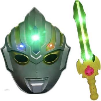 光剑儿童卡通儿童赛罗欧布银河发光玩具男孩装欧布奥特曼面具声光剑