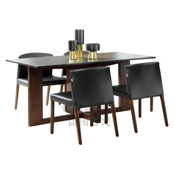 火烧石餐桌 长方形 小户型家用餐桌高档coomo楷模家具d04班诺餐桌餐厅