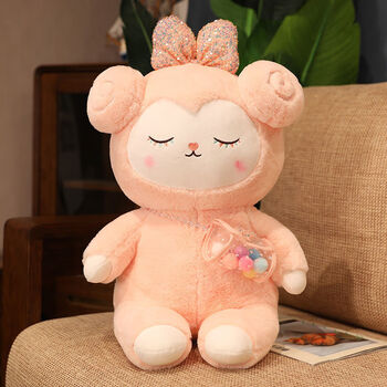 可爱云朵羊公仔呆萌治愈系布娃娃床上毛绒玩具羊羊生日礼物云朵羊眯眼