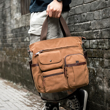 墨一斜挎包男工装风日常休闲通勤单肩包男简约时尚大容量多口袋斜挎包