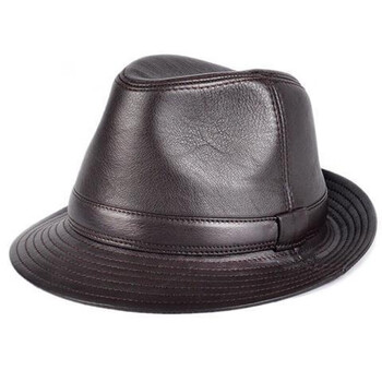 仙窝礼帽男秋冬中老年礼帽男皮帽子男士休闲老人爷爷绅士爵士帽爸爸