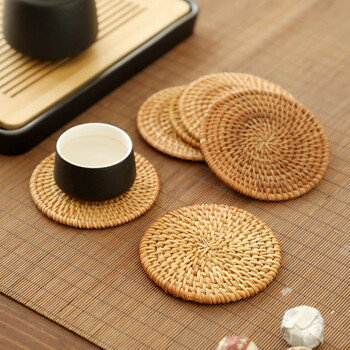 异丽家居隔热垫餐垫越南藤编杯垫秋藤杯垫茶壶茶杯垫