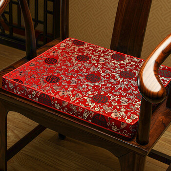 浩秦中式实木椅子乳胶垫坐垫套中国风红木沙发垫古典太师椅圈椅茶椅